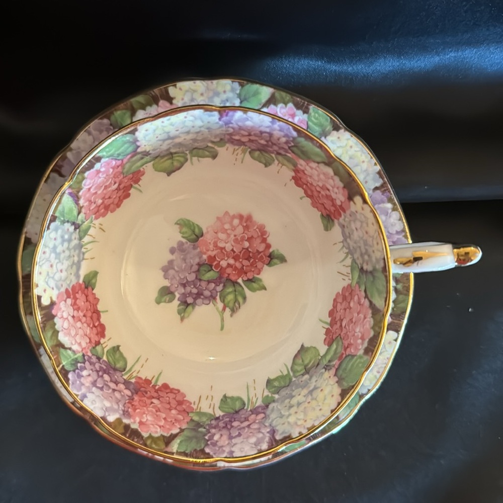 Collector Paragon teacup & saucer Hydrangea flowers